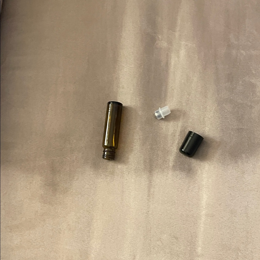 Amber Glass Roller Bottle with Black Cap